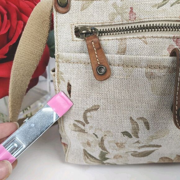 Fossil Small Canvas Crossbody Tote Floral No. 54 Original Premium Bag Mini Brown - Picture 5 of 16